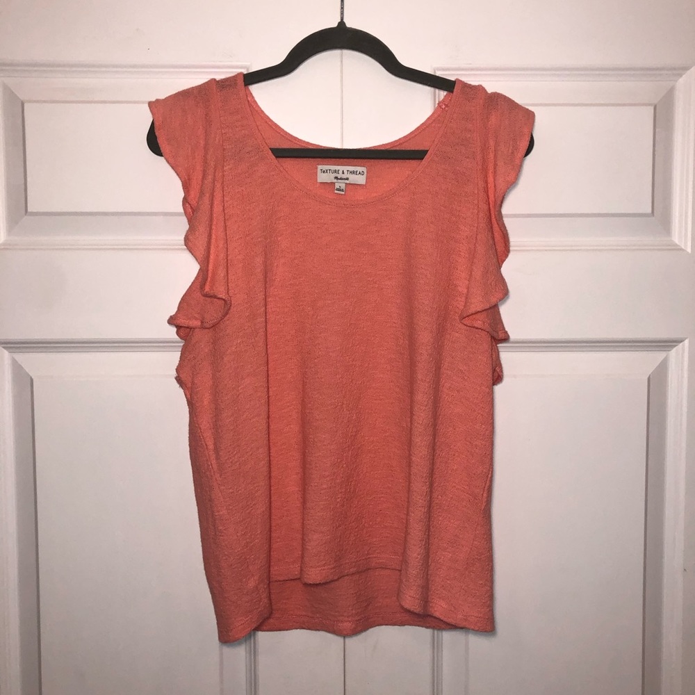 Madewell Texture & Thread Ruffle Sleeve Tank Top - Picture 2 of 7